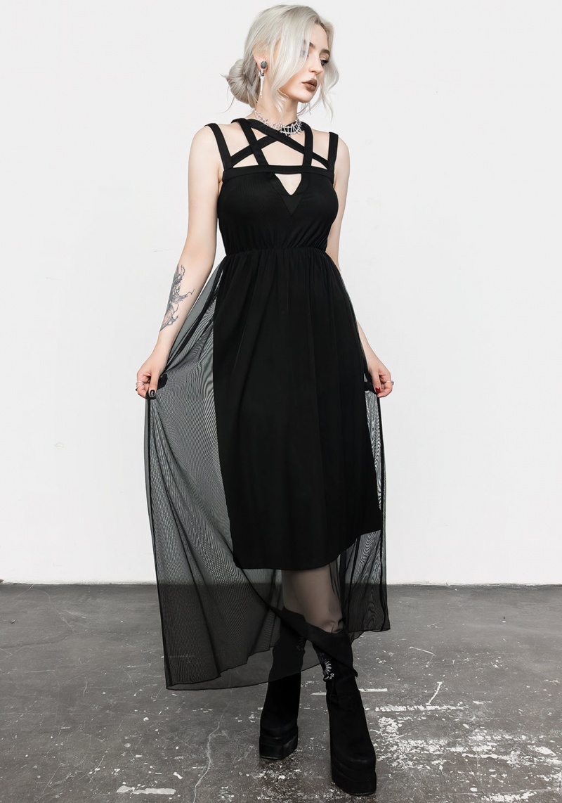 Disturbia Incantation Mesh Maxi Robe | DVL-92971542