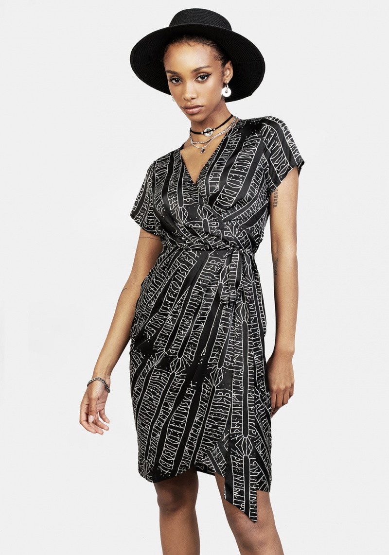 Disturbia Runes Wrap Midi Robe | FQI-84554330