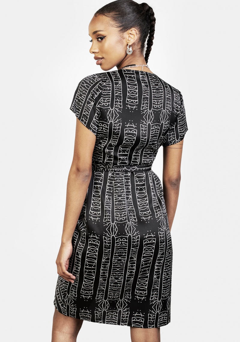 Disturbia Runes Wrap Midi Robe | FQI-84554330