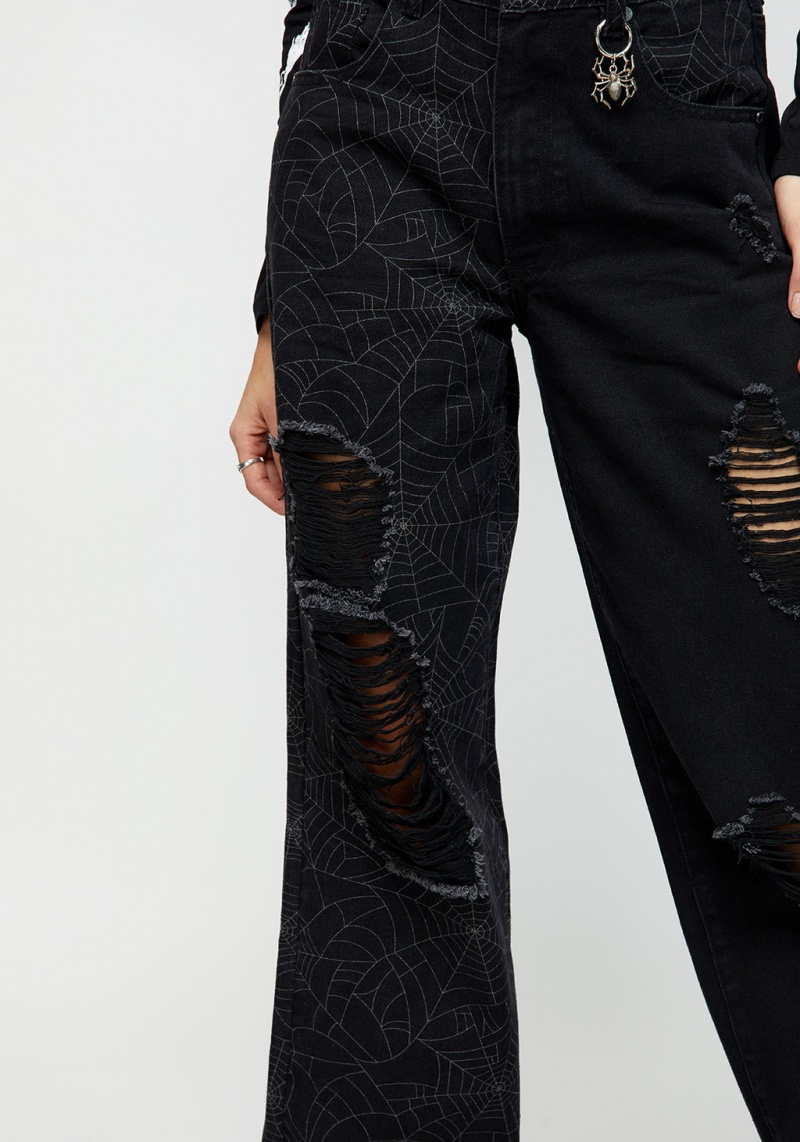 Disturbia Venom Spliced Larges Leg Jeans | QGI-20997303