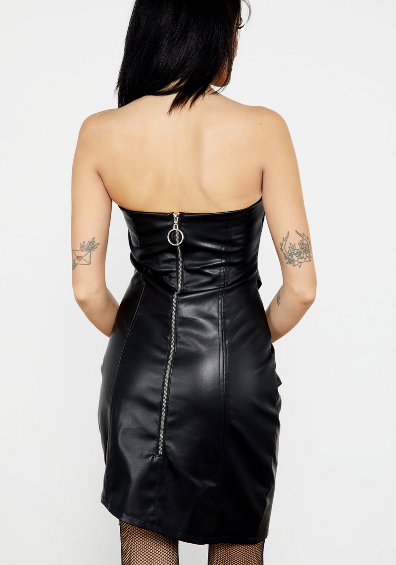 Disturbia Roxy Bondage PU Cuir Robe | RTJ-83506651