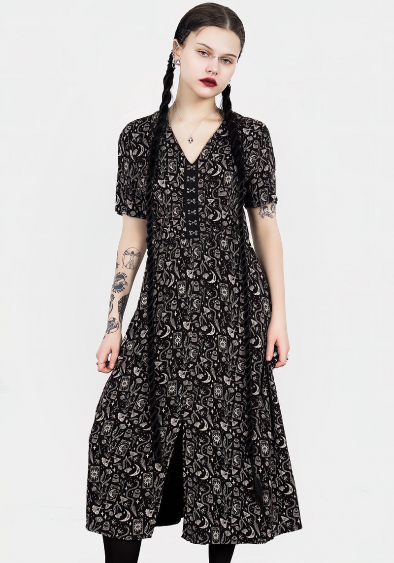 Disturbia Craft V-neck Midi Robe | RQZ-85893503