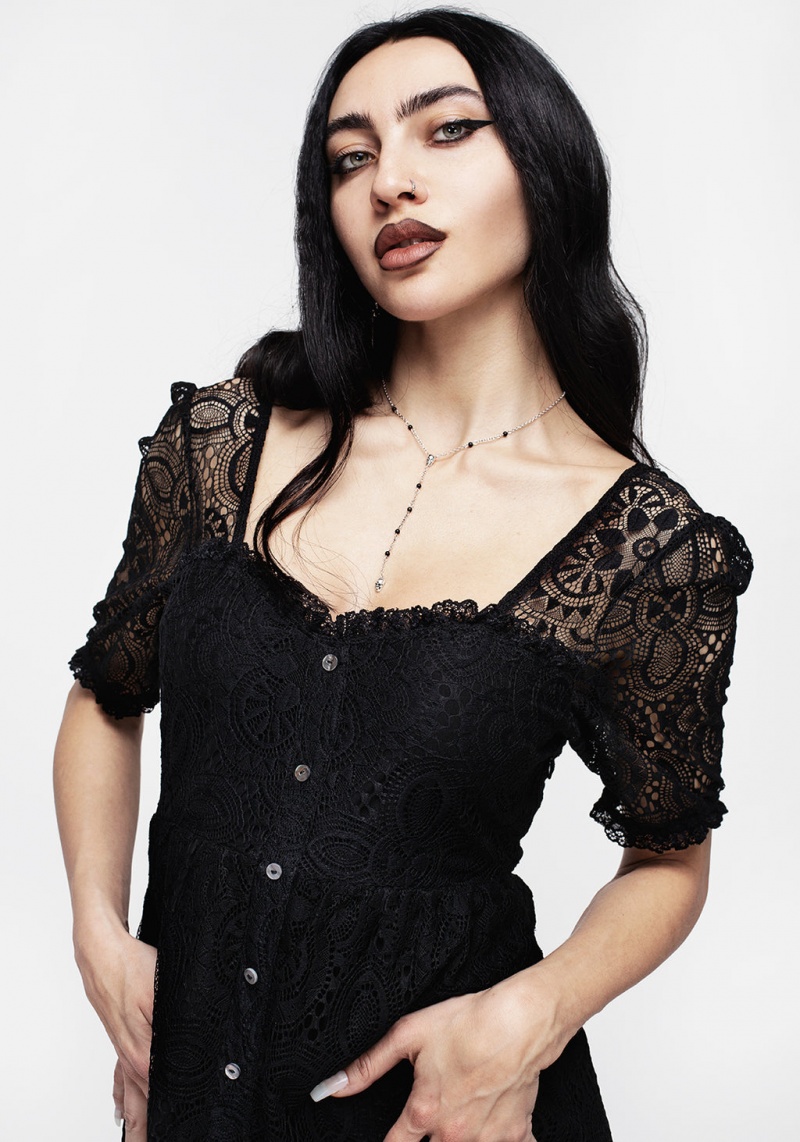 Disturbia Demise Crochet Dentelle Midi Robe | HER-69081446