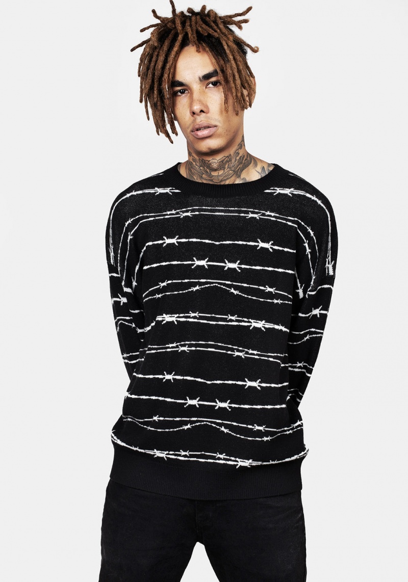 Disturbia Barbed Longline Crew Neck Jumper | SWW-66750009