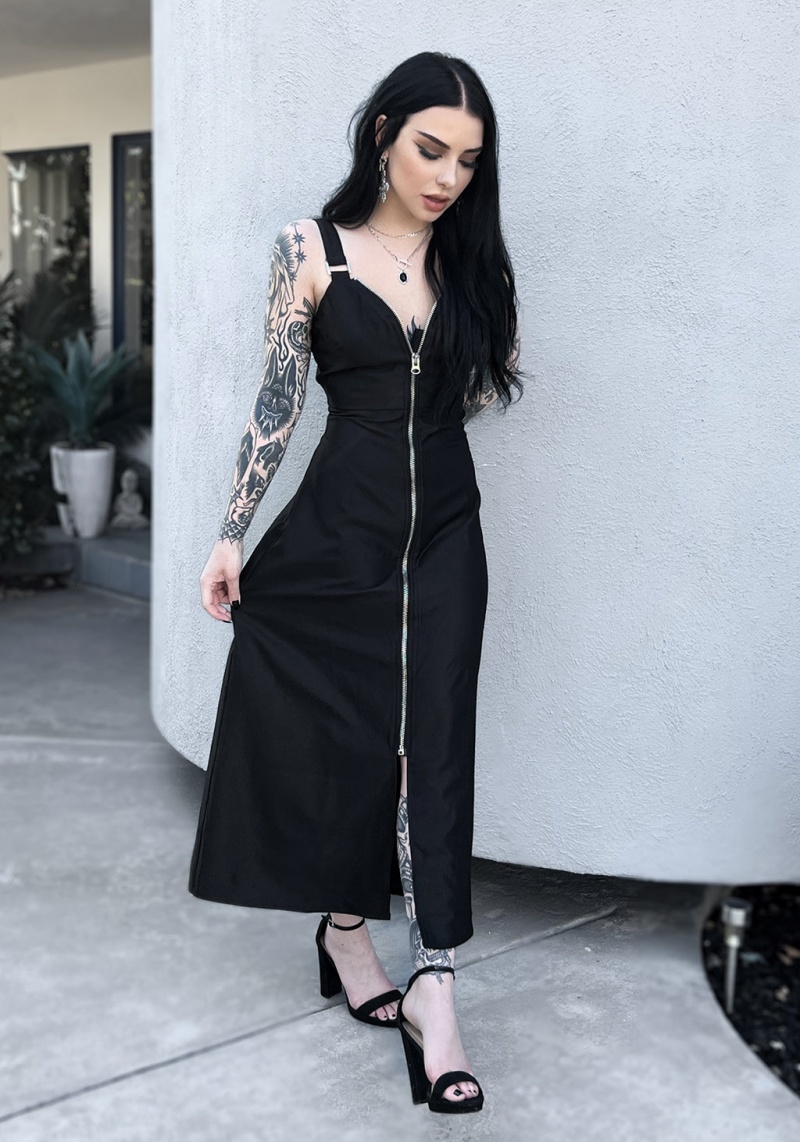 Disturbia Vengeance Zipped Slip Midaxi Robe | NPR-48026142