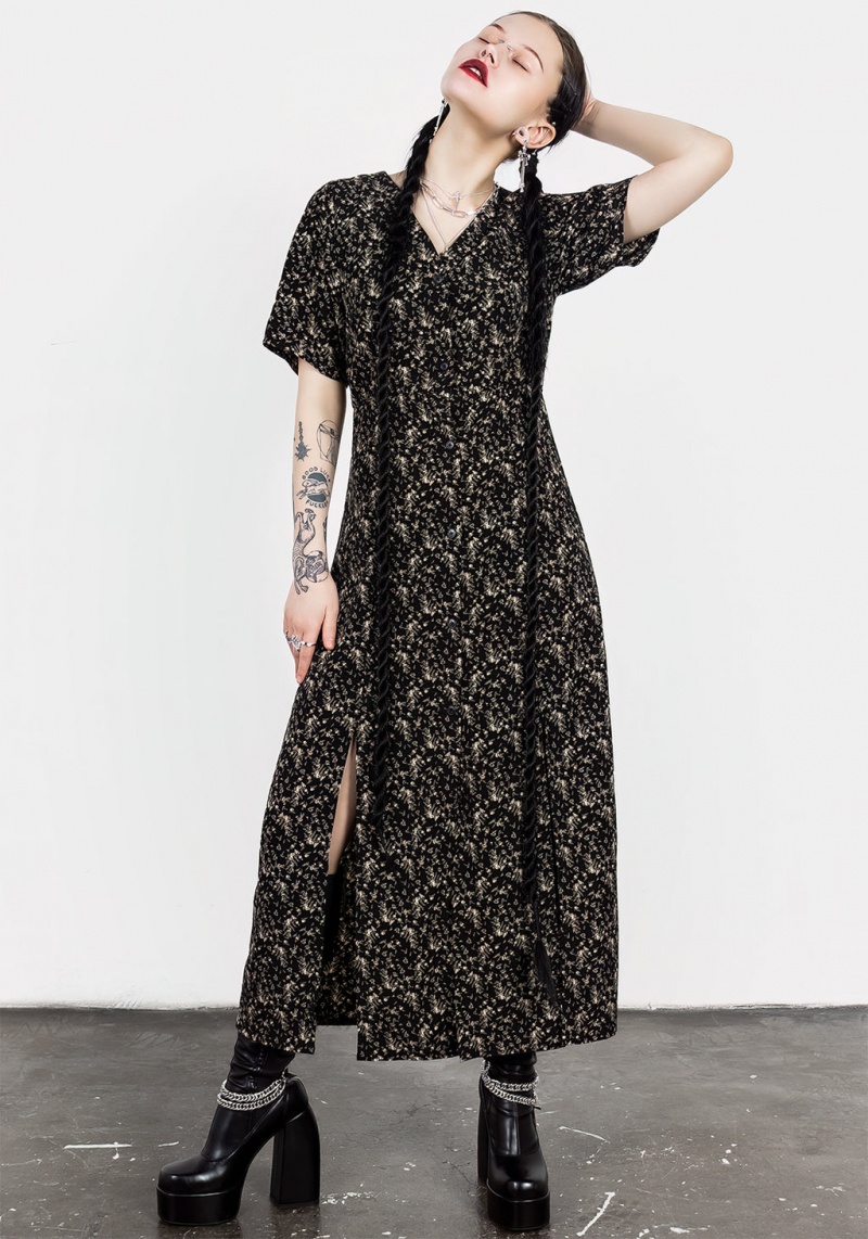 Disturbia Gardenia Print Button Down Midaxi Robe | EZY-17148028