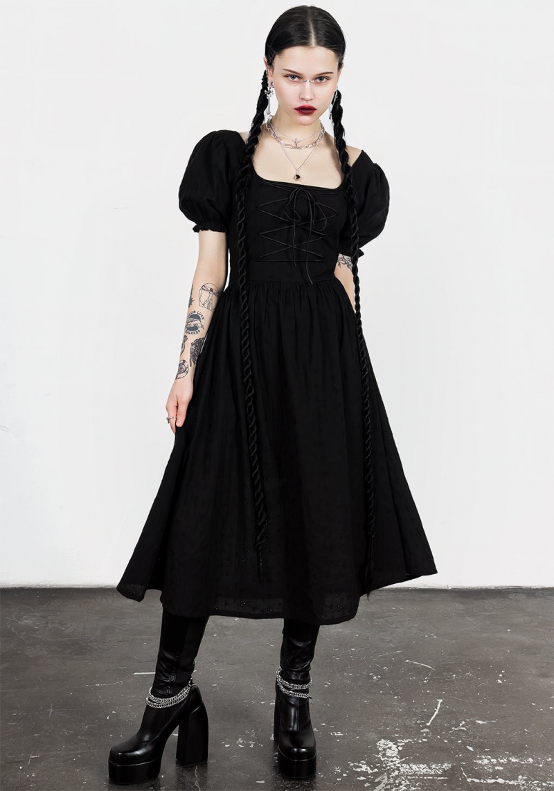 Disturbia Litha Dentelle Up Broderie Midi Robe | XYG-11125597