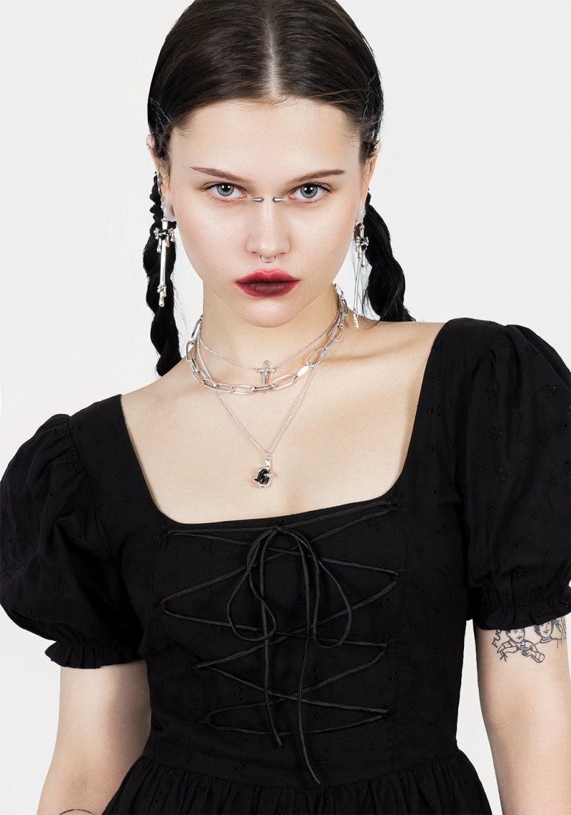 Disturbia Litha Dentelle Up Broderie Midi Robe | XYG-11125597