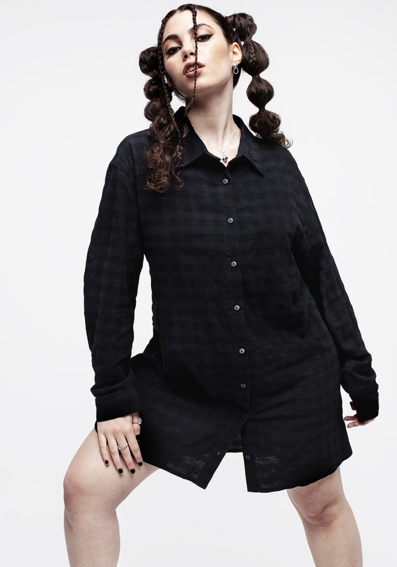 Disturbia Lithium Check Shirt Robe | GVX-58567864