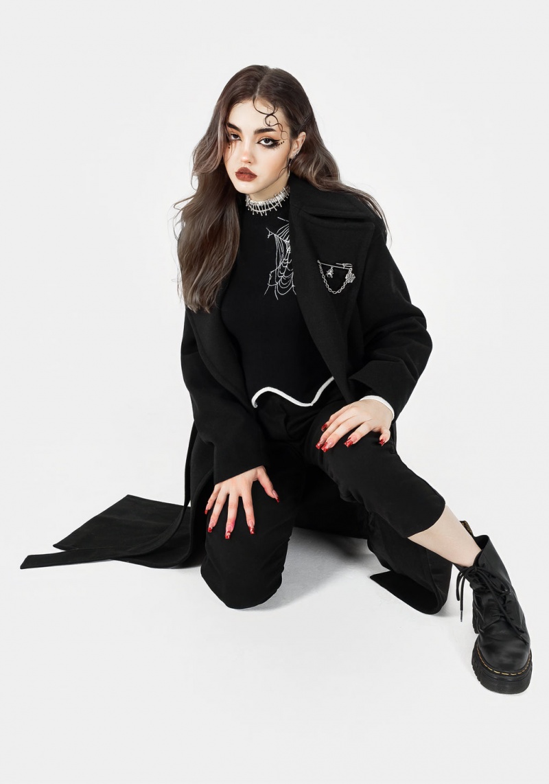 Disturbia Meltdown Oversized Coat with Brooch | PER-53818790