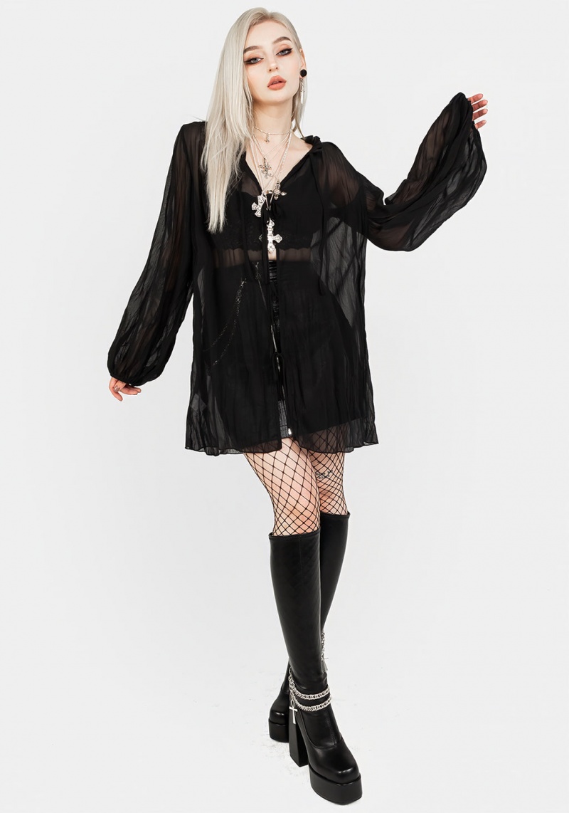 Disturbia Villain Textured Blouse | KXM-84625792