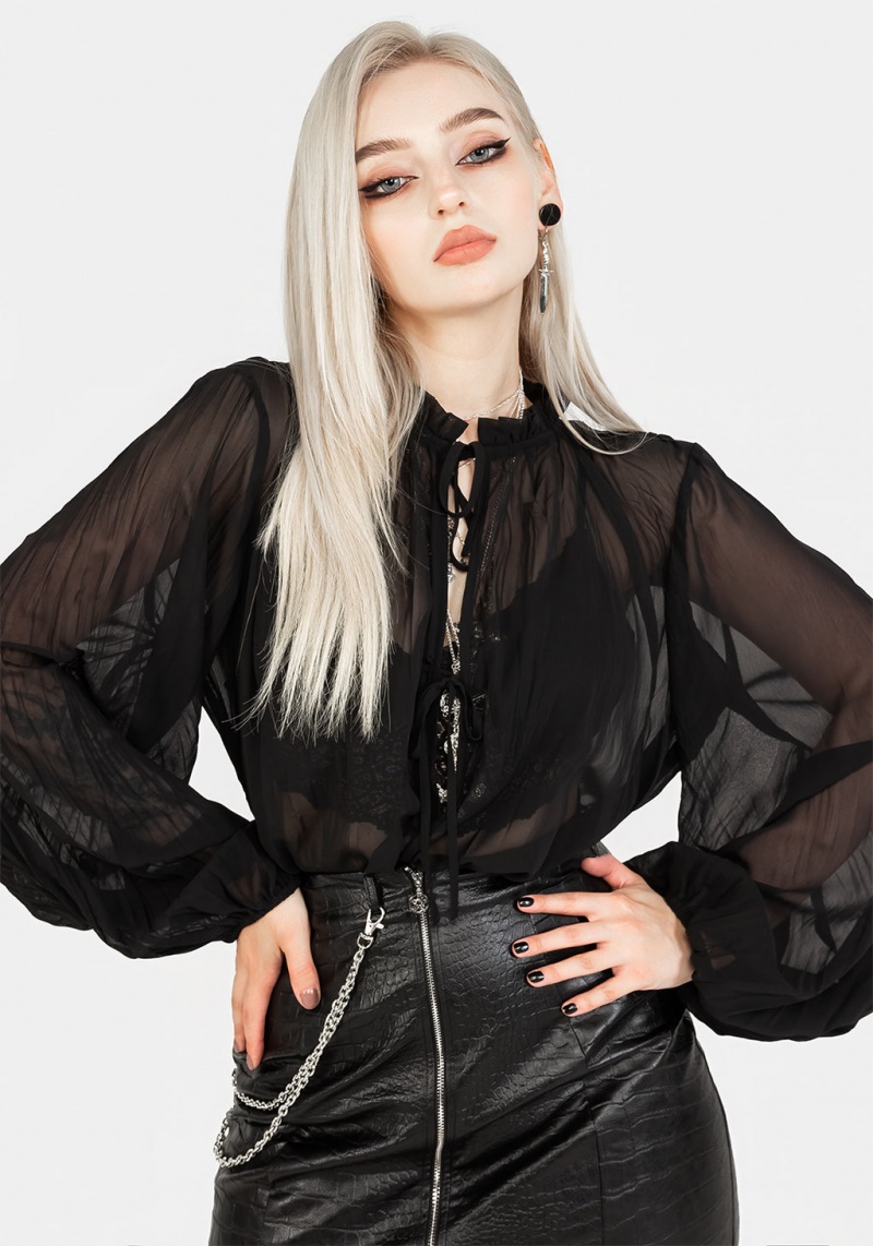 Disturbia Villain Textured Blouse | KXM-84625792