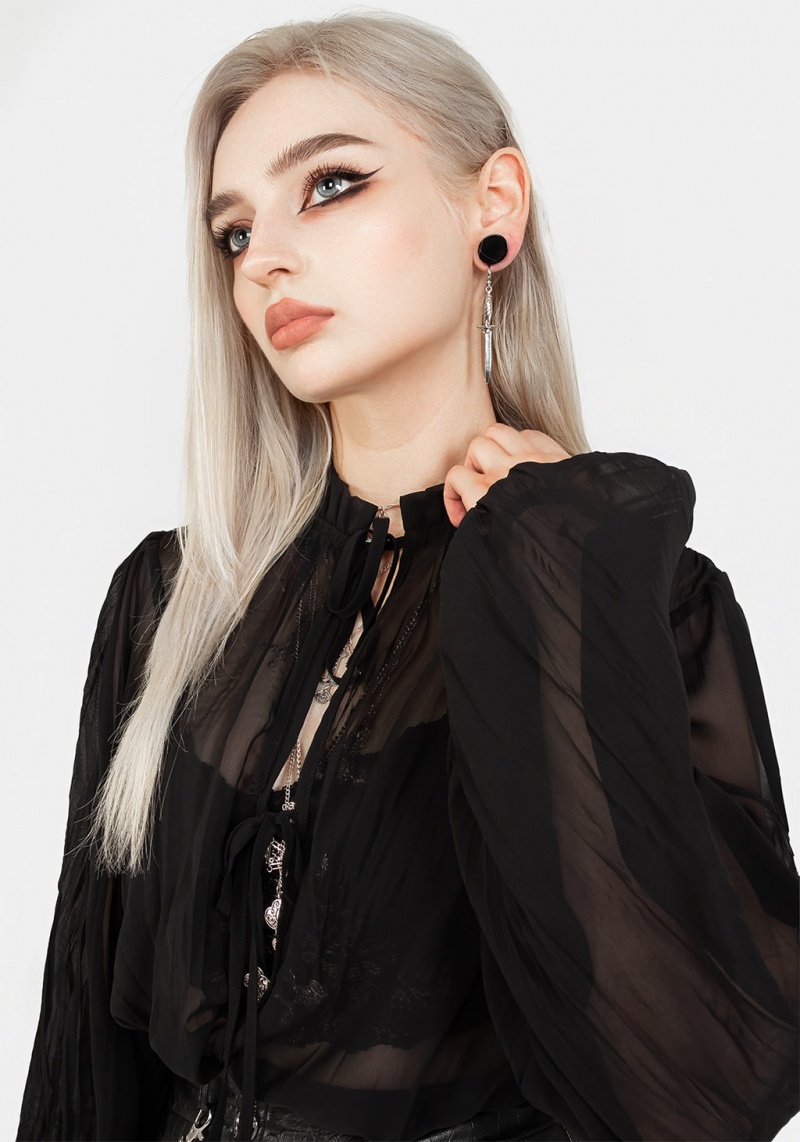 Disturbia Villain Textured Blouse | KXM-84625792