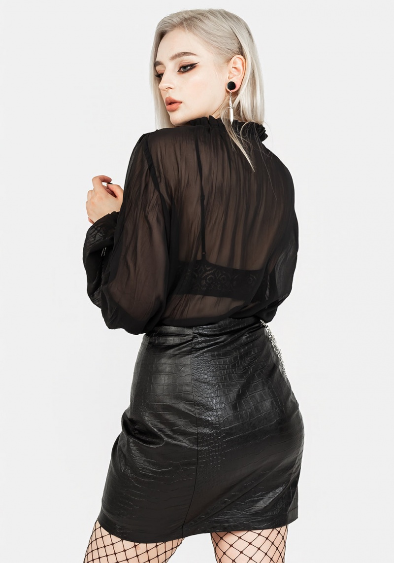 Disturbia Villain Textured Blouse | KXM-84625792