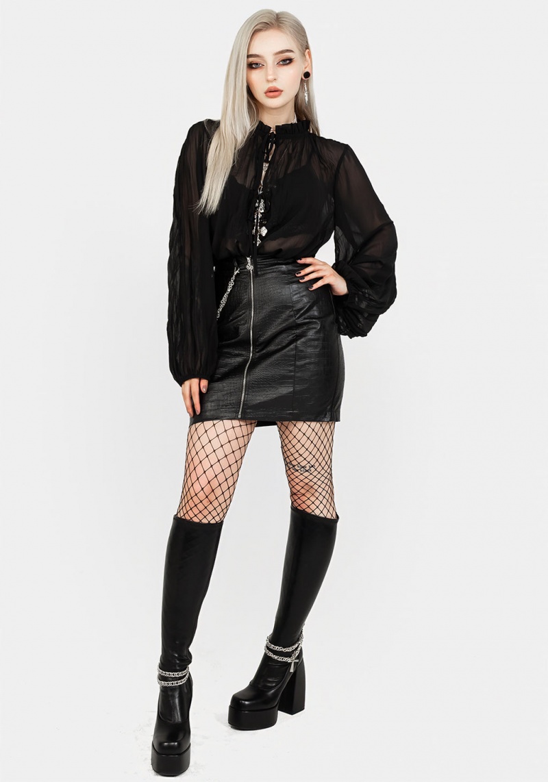 Disturbia Villain Textured Blouse | KXM-84625792