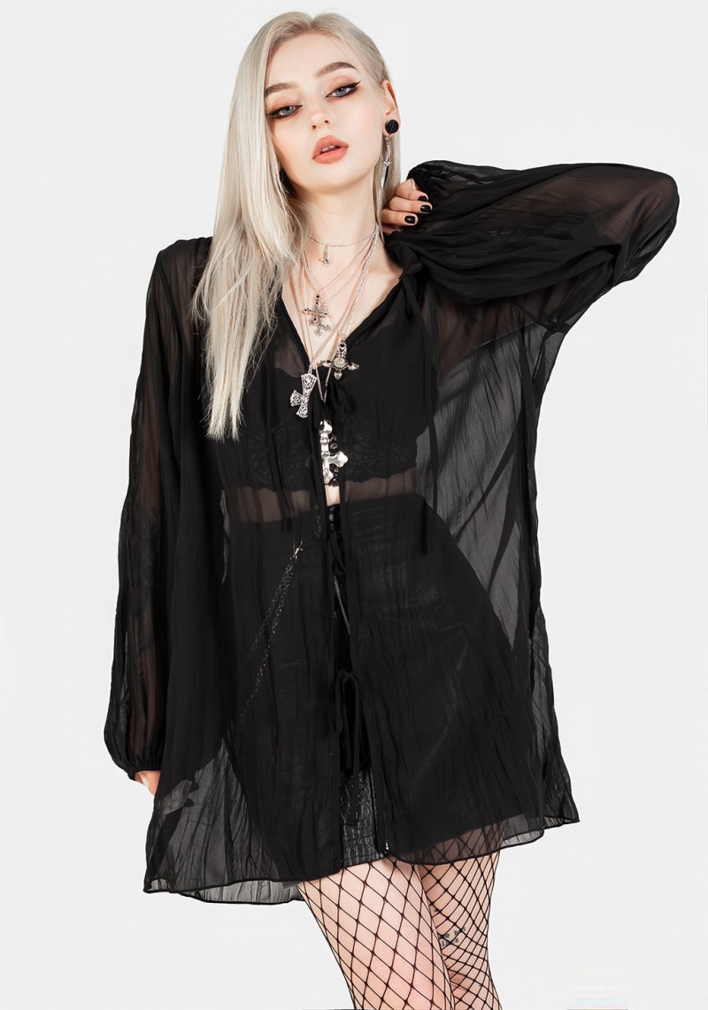 Disturbia Villain Textured Blouse | KXM-84625792