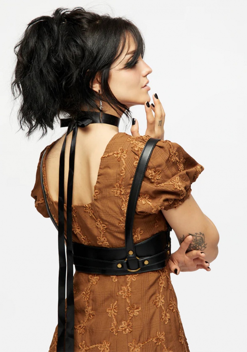 Disturbia Maeve Western Brass Harness | KNC-81043712