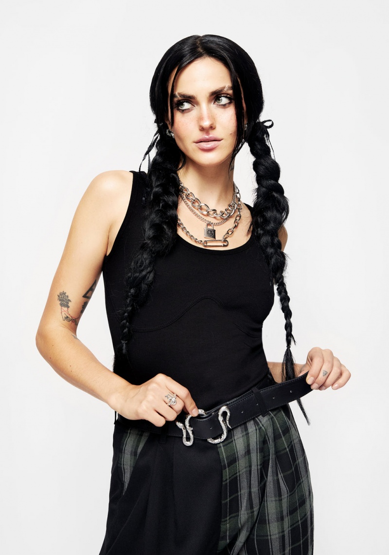 Disturbia Mamba Debossed Belt With Snake Boucle | TNF-07513636