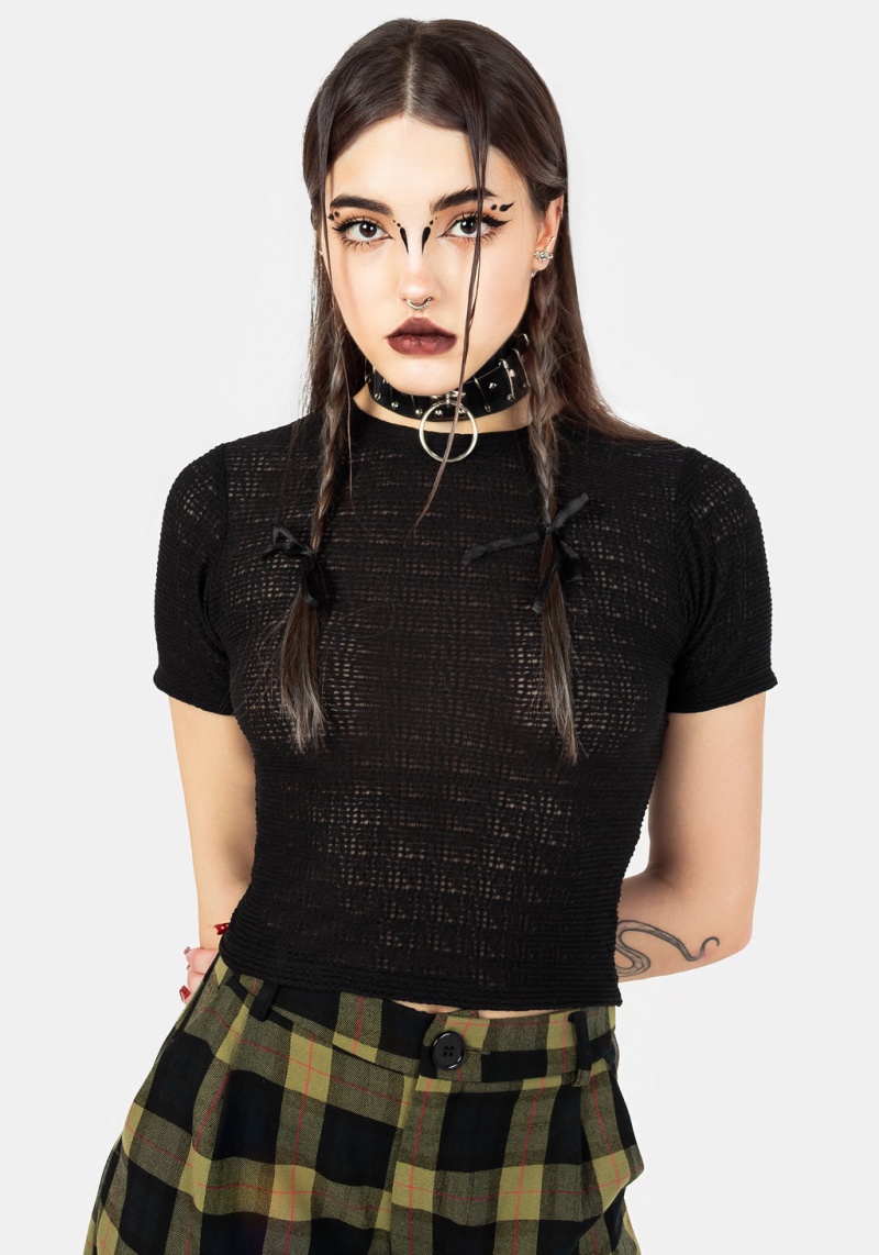 Disturbia Elissa Textured Jersey Tee | MTN-78060851