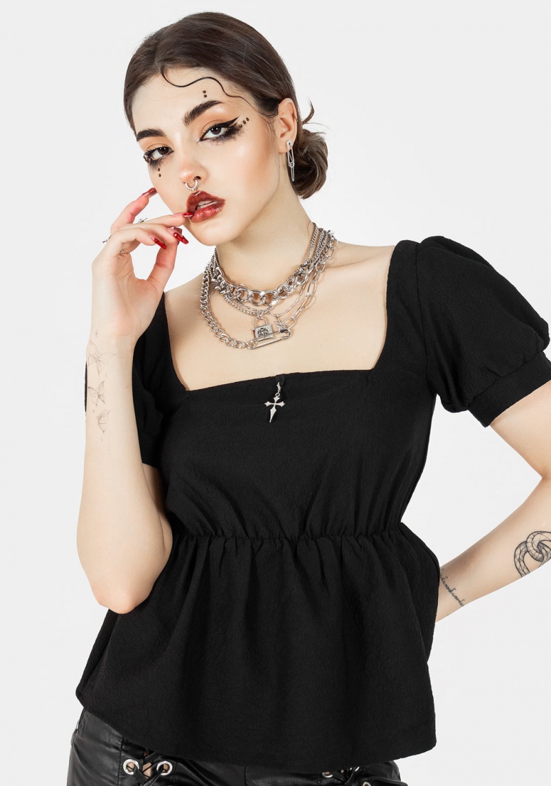 Disturbia Elena Puff Sleeve Peplum Top | TZO-34314465