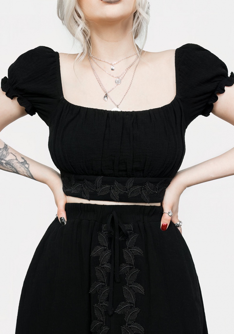 Disturbia Vine Textured Crop Top | NCU-51012663