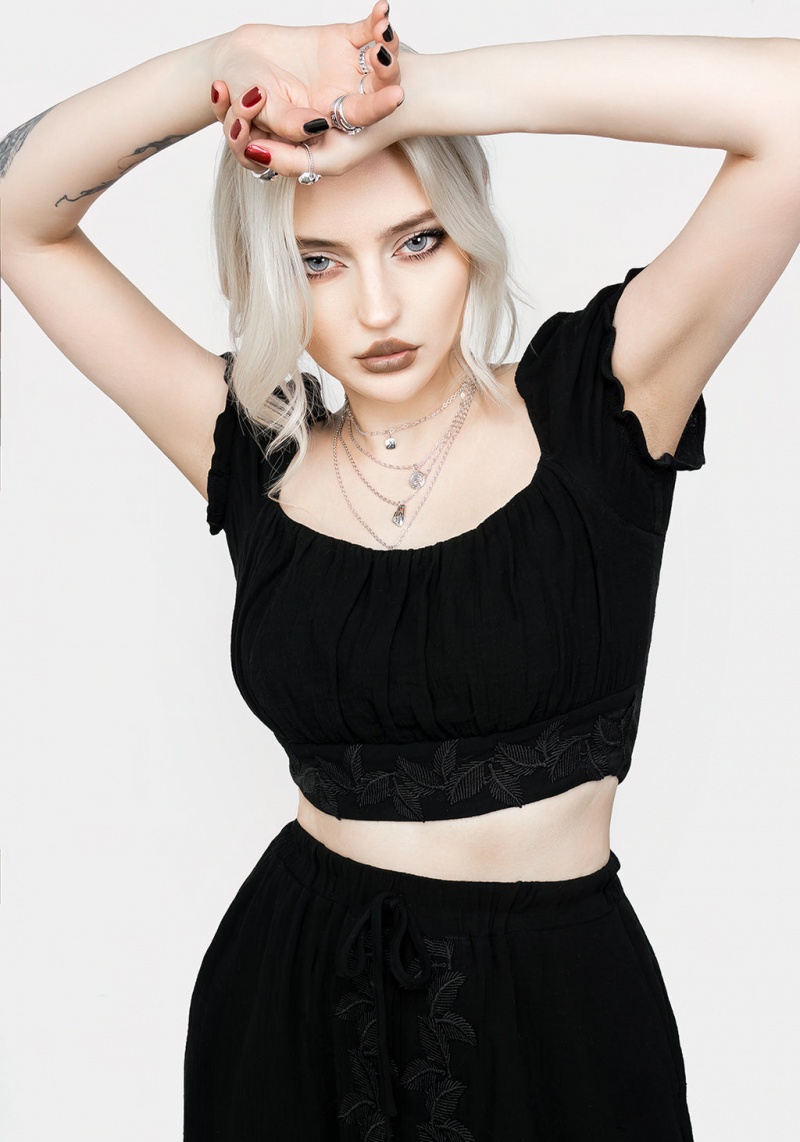 Disturbia Vine Textured Crop Top | NCU-51012663